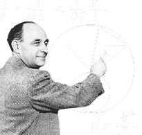 Enrico Fermi at a chalkboard